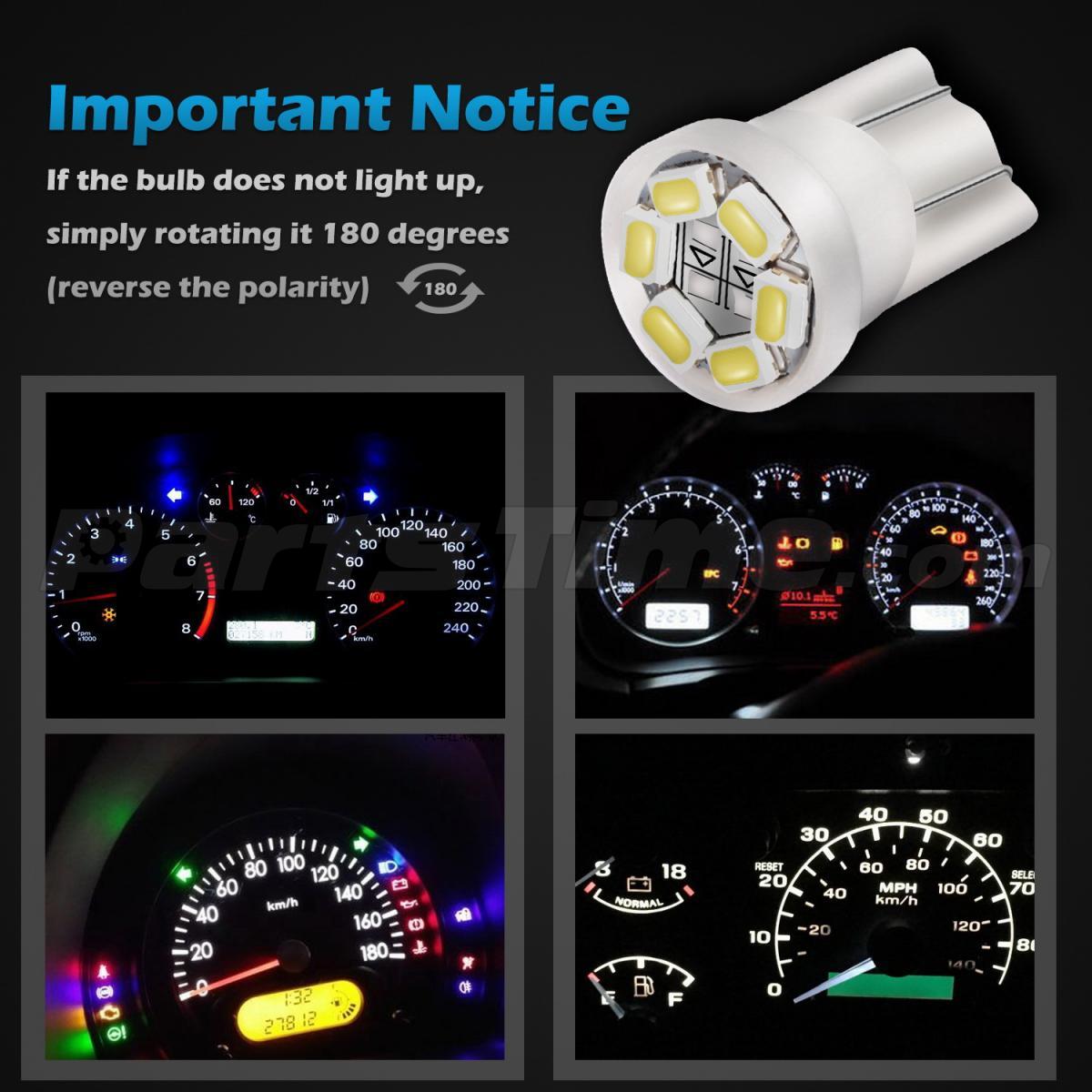 10Pack PC194 PC161 158 Led Instrument Panel Cluster Light Bulb