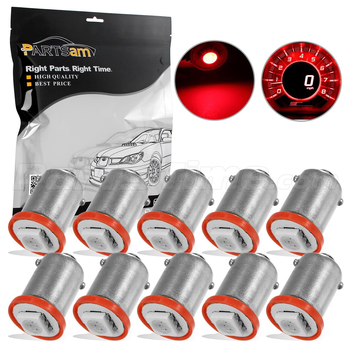 10x BA9s LED Bulb Red For Ford Instrument Cluster Dash Light Lamp 1895