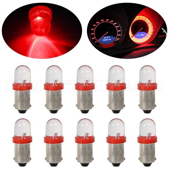 10pc Ba9s 1895 Red LED Bulb Instrument Cluster Dash Speedometer Light