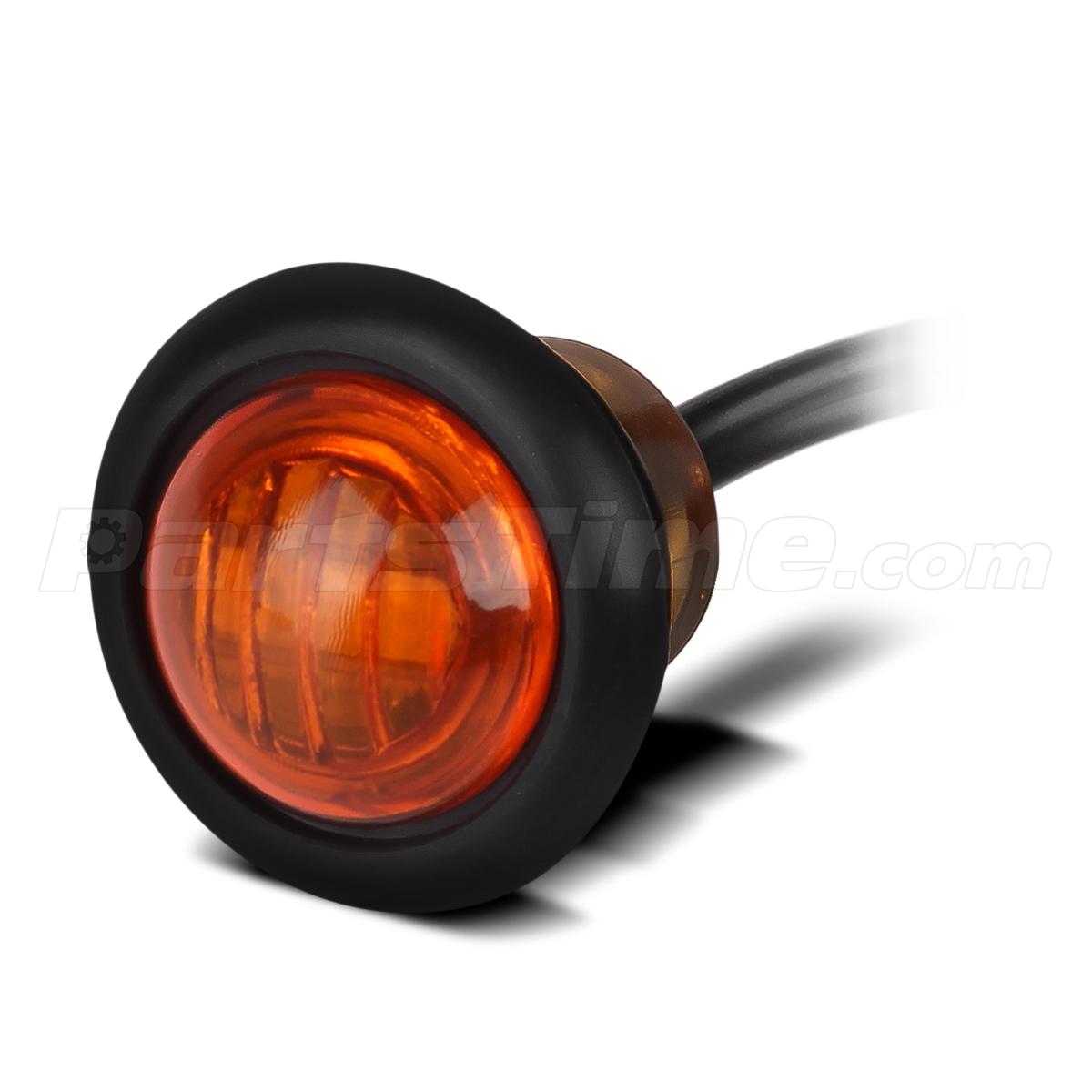 (10) Led Light 3Diode Amber 3/4" Button Marker Light Clearance Light