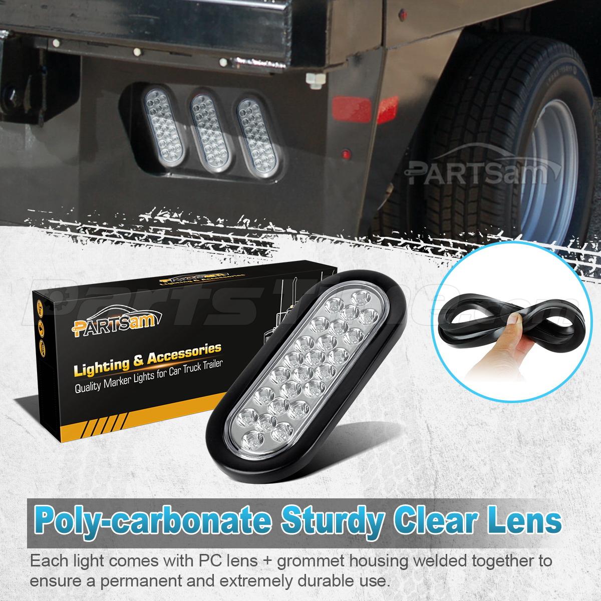 2x6 U0026quot 24 Led Oval White Truck Trailer Bus Stop Turn Tail