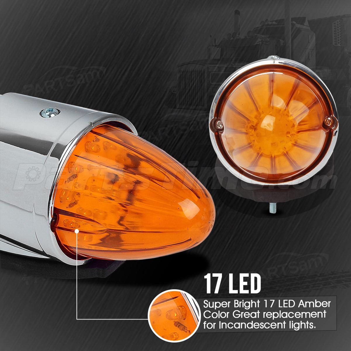 Led Lights For Semi Trucks >> Universal 17 LED Amber Torpedo Cab Roof Top Marker Light For Peterbilt Kenworth | eBay Led Lights For Semi Trucks >> Universal 17 LED Amber Torpedo Cab Roof Top Marker Light For Peterbilt Kenworth | eBay